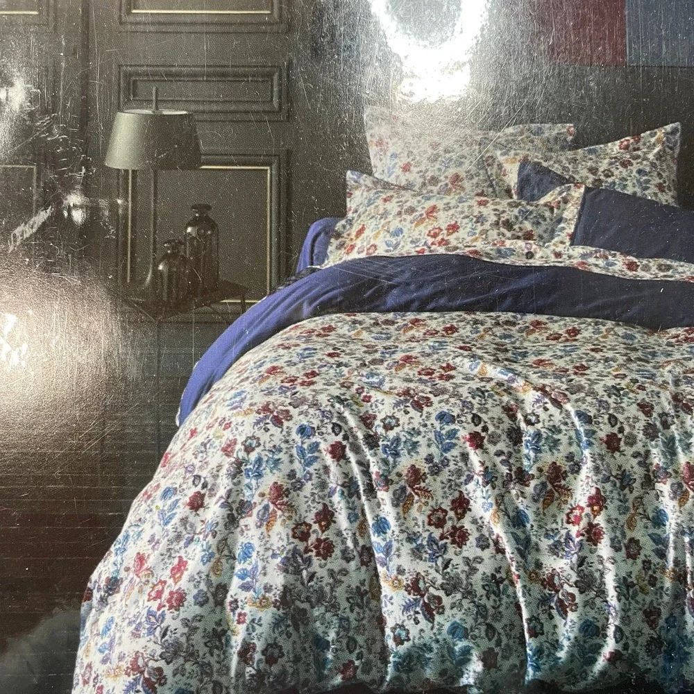 Anne de Solene Paris Fleur de Perse King Flat Sheet & King Fitted Sheet NEW $516